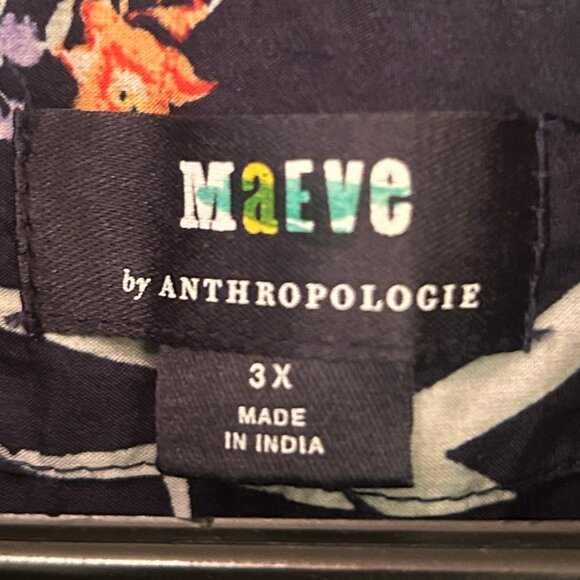 Anthropologie Maeve floral Bubble-Sleeve Blouse sz 3X--SOLD OUT on Anthro site - Picture 7 of 13